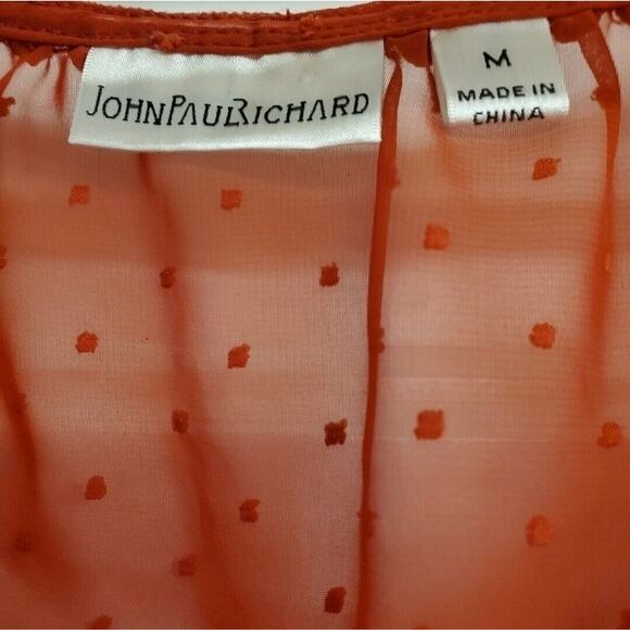 Women's JohnPaulRichard Lace & Swiss Dot Sheer Blouse | Size Medium - Picture 5 of 5